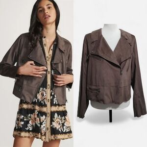 Hutch Faux Suede Moto Jacket